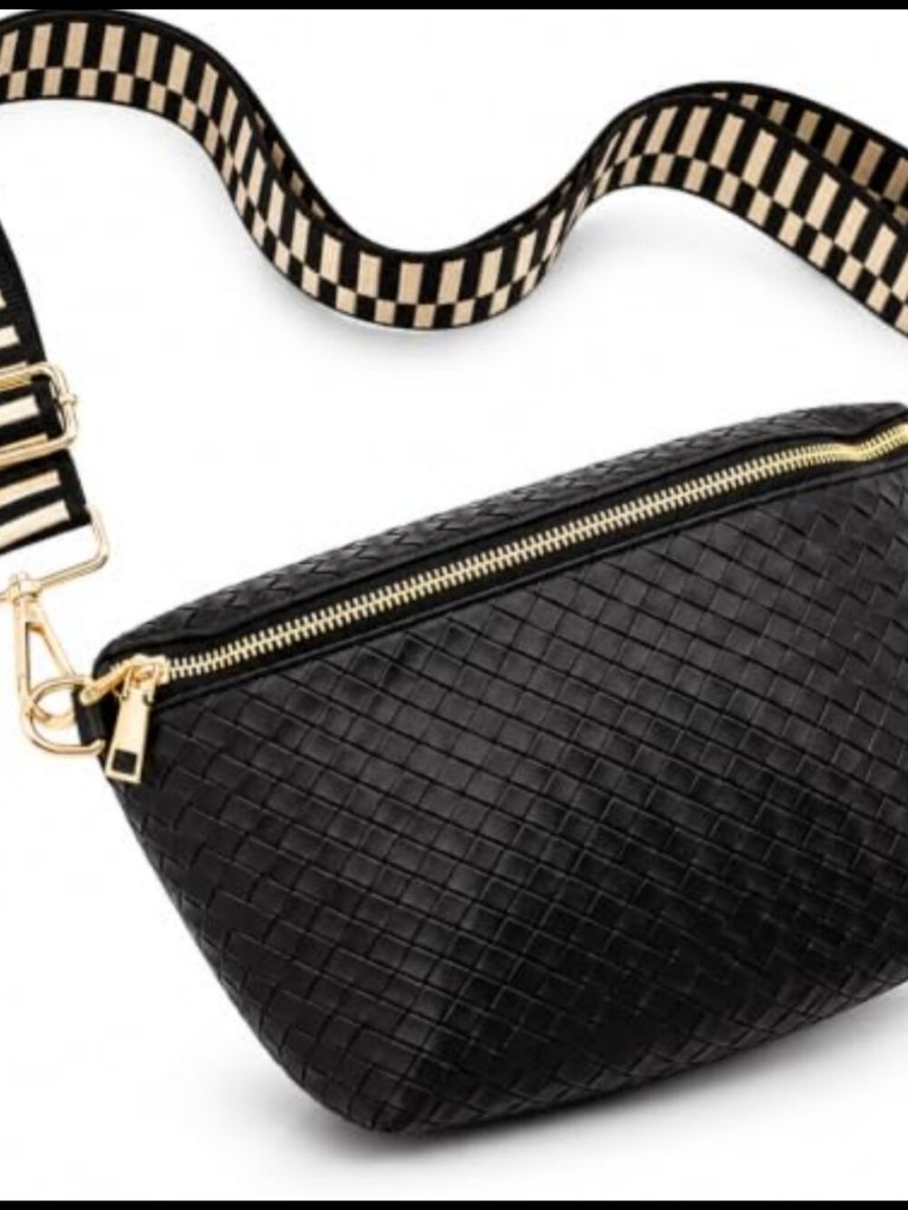 Woven Vegan Leather Crossbody Bag Sling Handbag